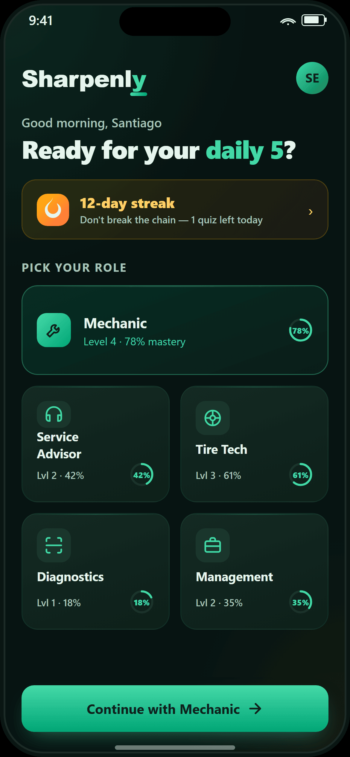 Pick your role and start your daily 5.